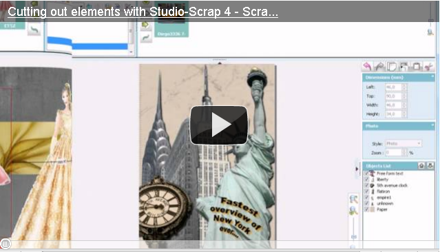 presentation of the cutting out facility in Studio-Scrap 4 in video